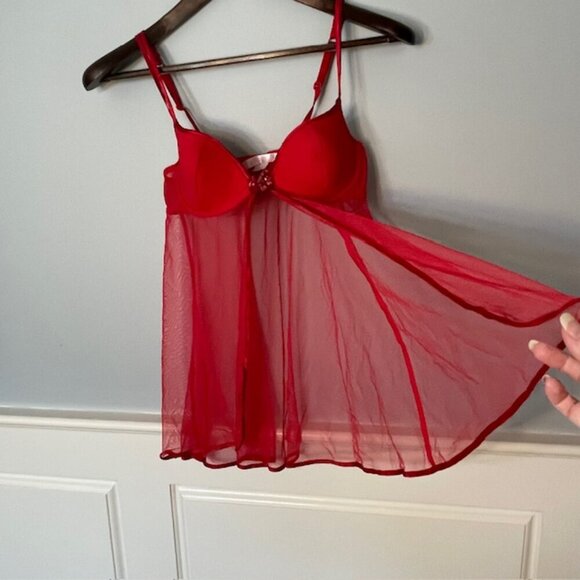 Victoria's Secret Vintage Y2k Sheer Underwire Cami Babydoll Tank 34 B - Picture 5 of 7